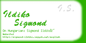 ildiko sigmond business card